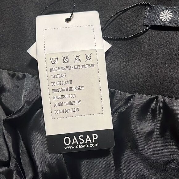 Oasap Asymmetrical Slit Velour Skirt - Picture 10 of 10